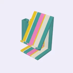 Support téléphone porte‑crayon multicolore